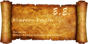 Blauhorn Evelin névjegykártya